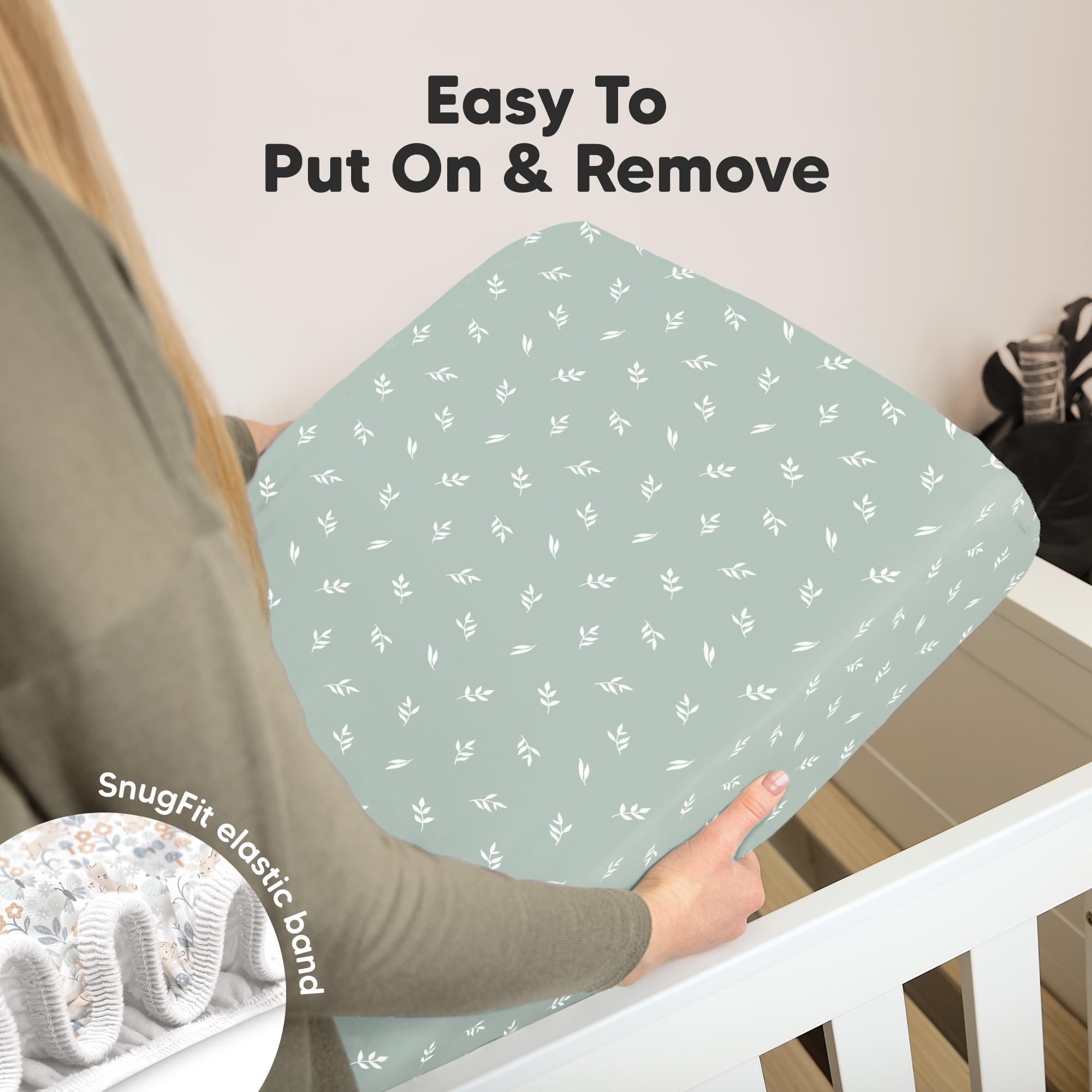 KeaBabies organic cotton sheet against baby skin in soft lighting