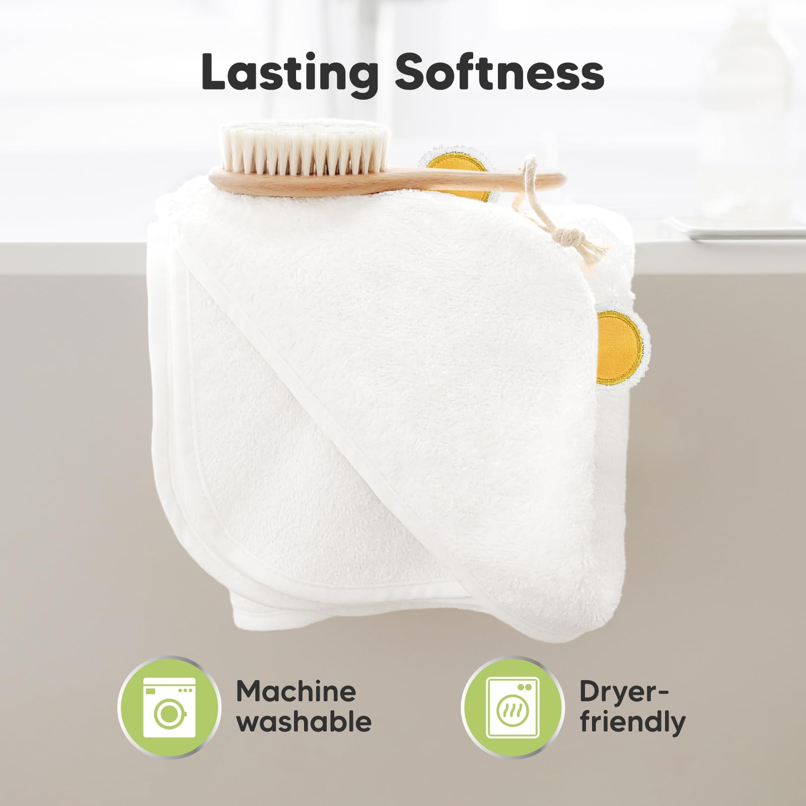 KeaBabies towel after-bath use demonstrates gentle wrap