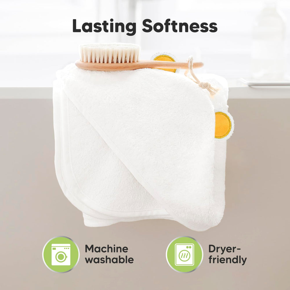 KeaBabies towel after-bath use demonstrates gentle wrap