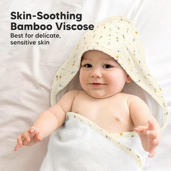KeaBabies towel closeup—gentle on sensitive skin with natural bamboo viscose