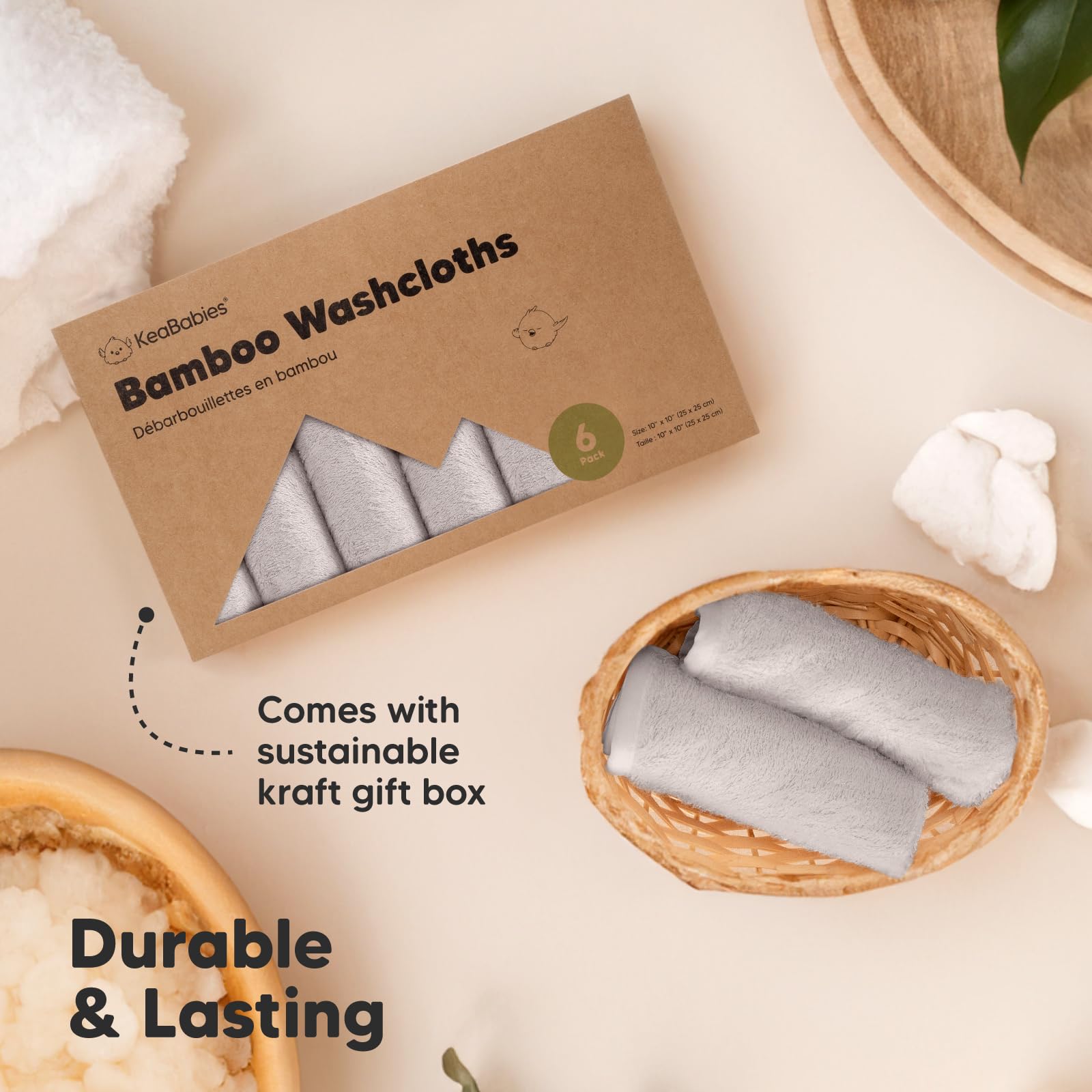 KeaBabies close-up exfoliation feature for gentle skin cleansing