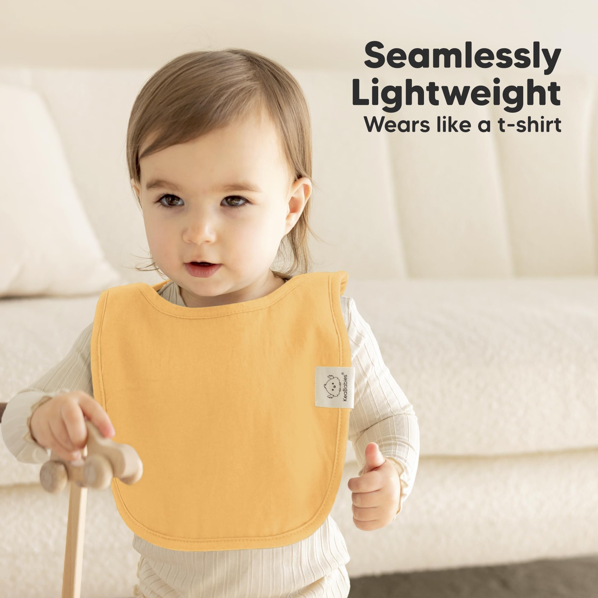KeaBabies bib on baby during teething drool