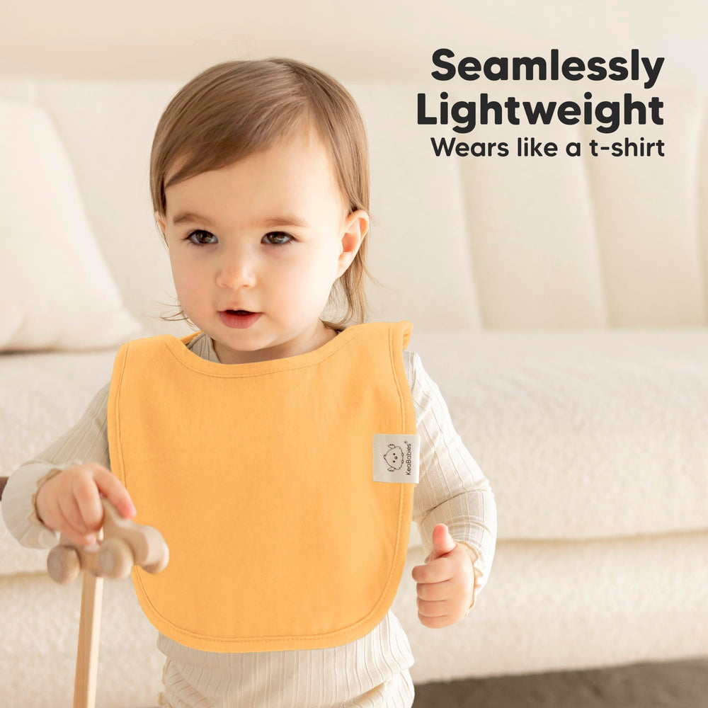 KeaBabies bib on baby during teething drool