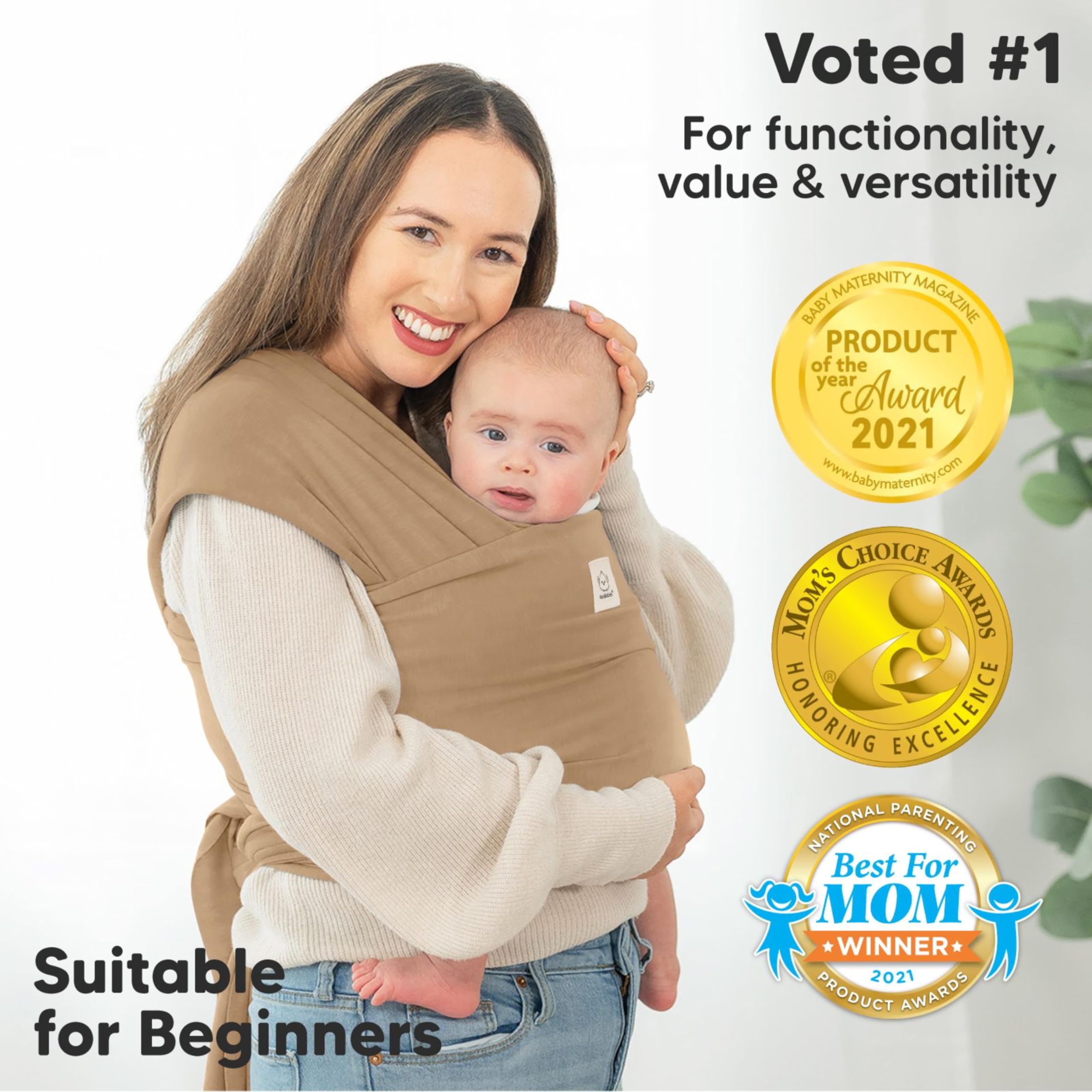 KeaBabies Baby Wrap Carrier hip safety certification signals healthy positioning for growing babies