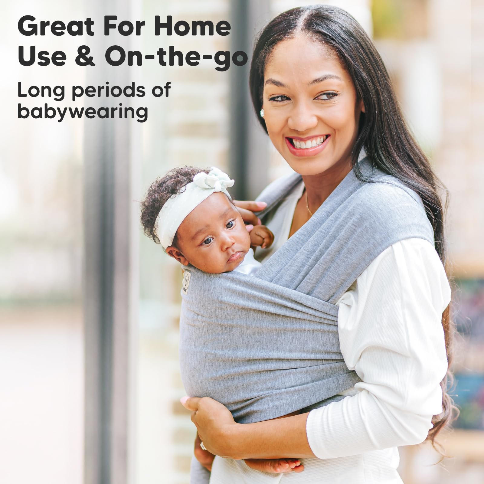KeaBabies Baby Wrap Carrier Terracotta easy-to-use design with minimal readjustments.