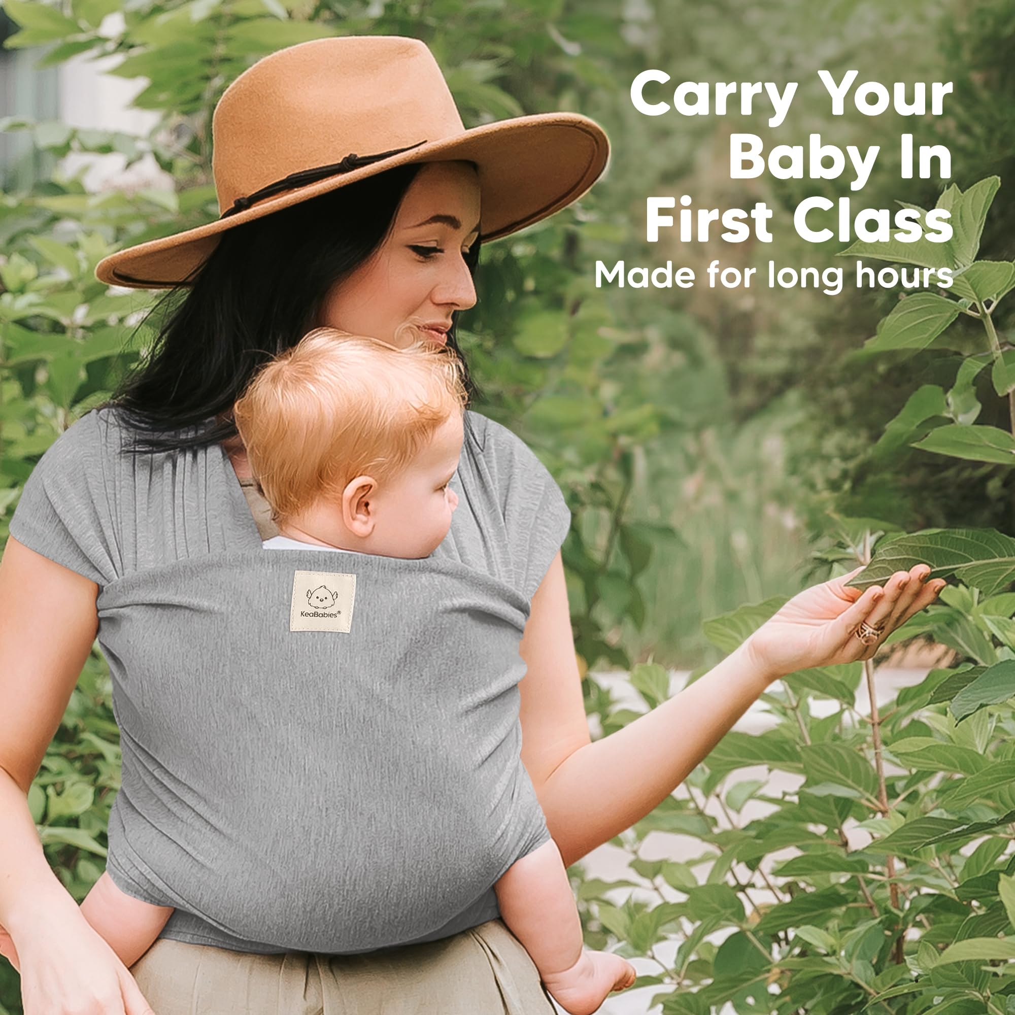 KeaBabies Baby Wrap Carrier IHDI-certified for healthy hip support