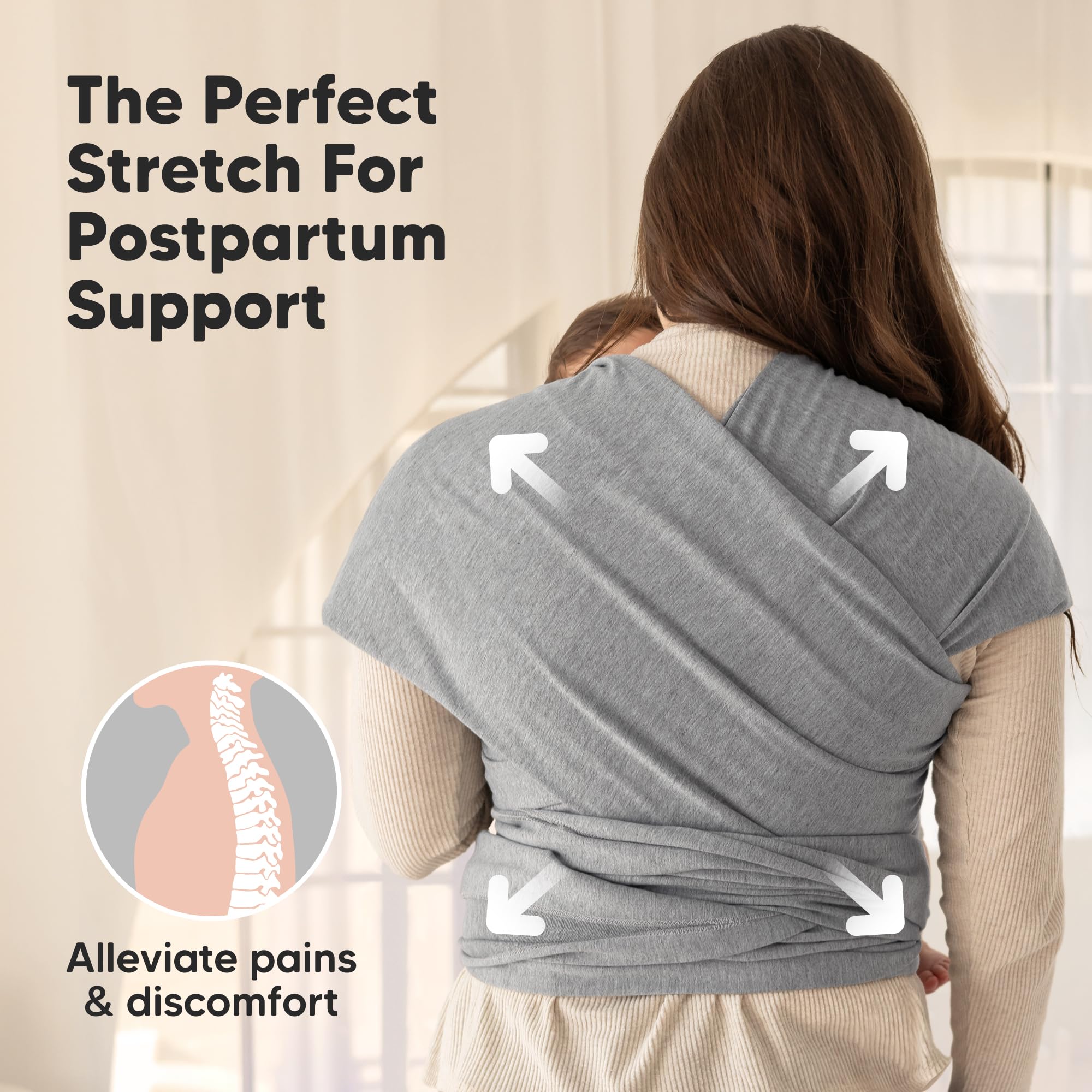 KeaBabies Baby Wrap Carrier multipurpose use as nursing cover or postpartum wrap