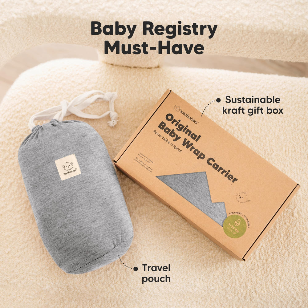 KeaBabies Baby Wrap Carrier size-inclusive fit supports various caregivers