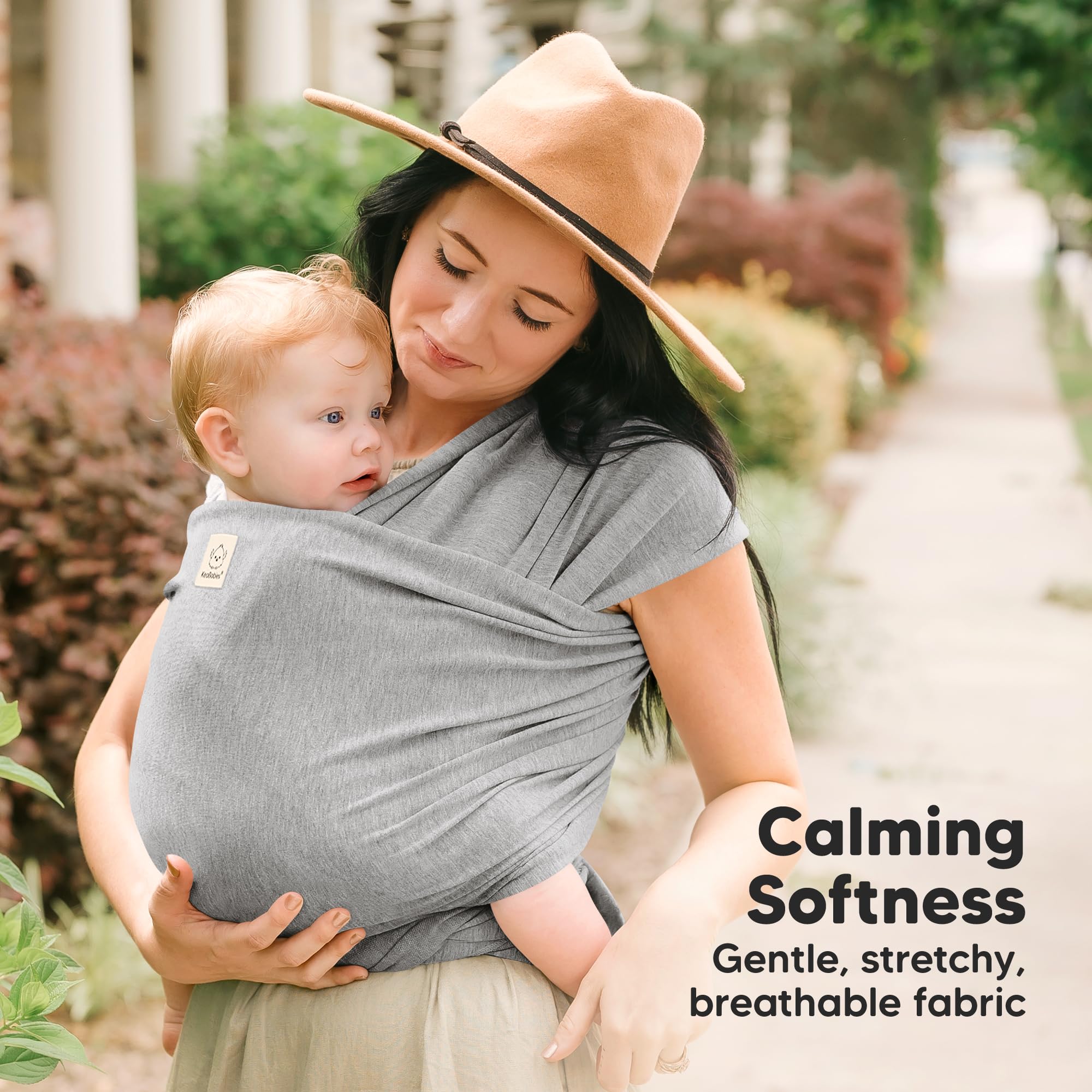 KeaBabies Baby Wrap Carrier soft breathable fabric highlights comfort during wear