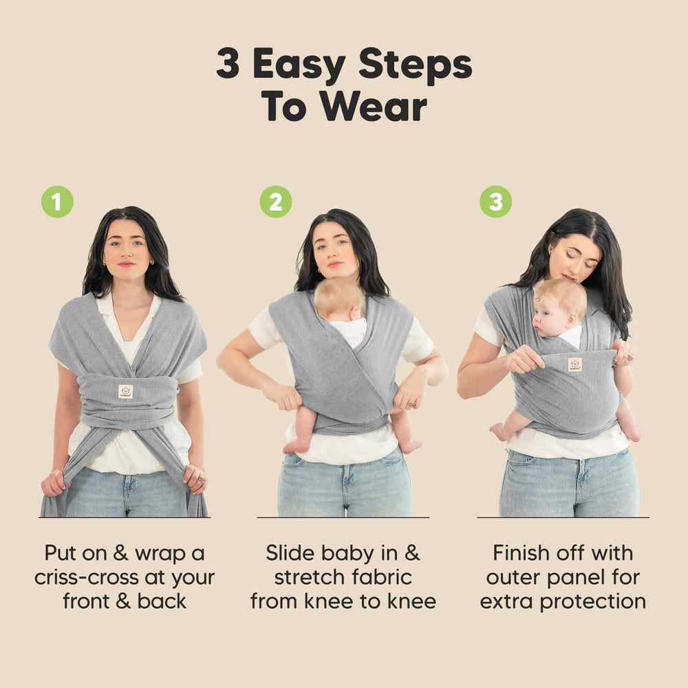 KeaBabies Baby Wrap Carrier travel-friendly on-the-go with baby close