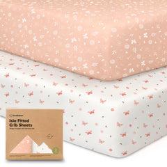 KeaBabies bamboo crib sheet with butterflies pattern—soft and breathable for nap time.