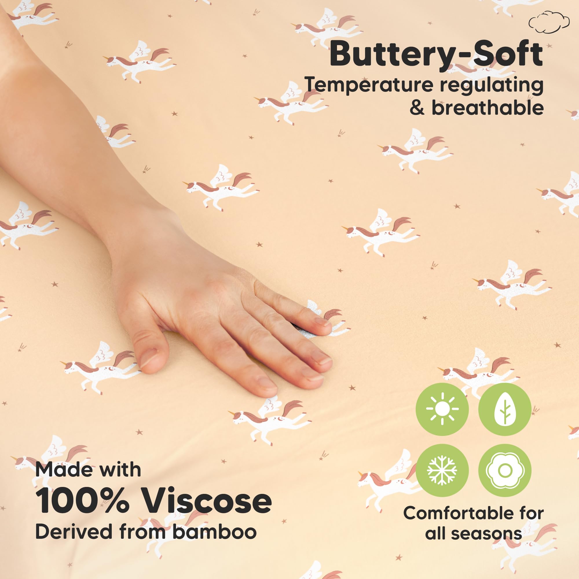 KeaBabies bamboo viscose close-up reveals breathable, temperature-regulating fabric.