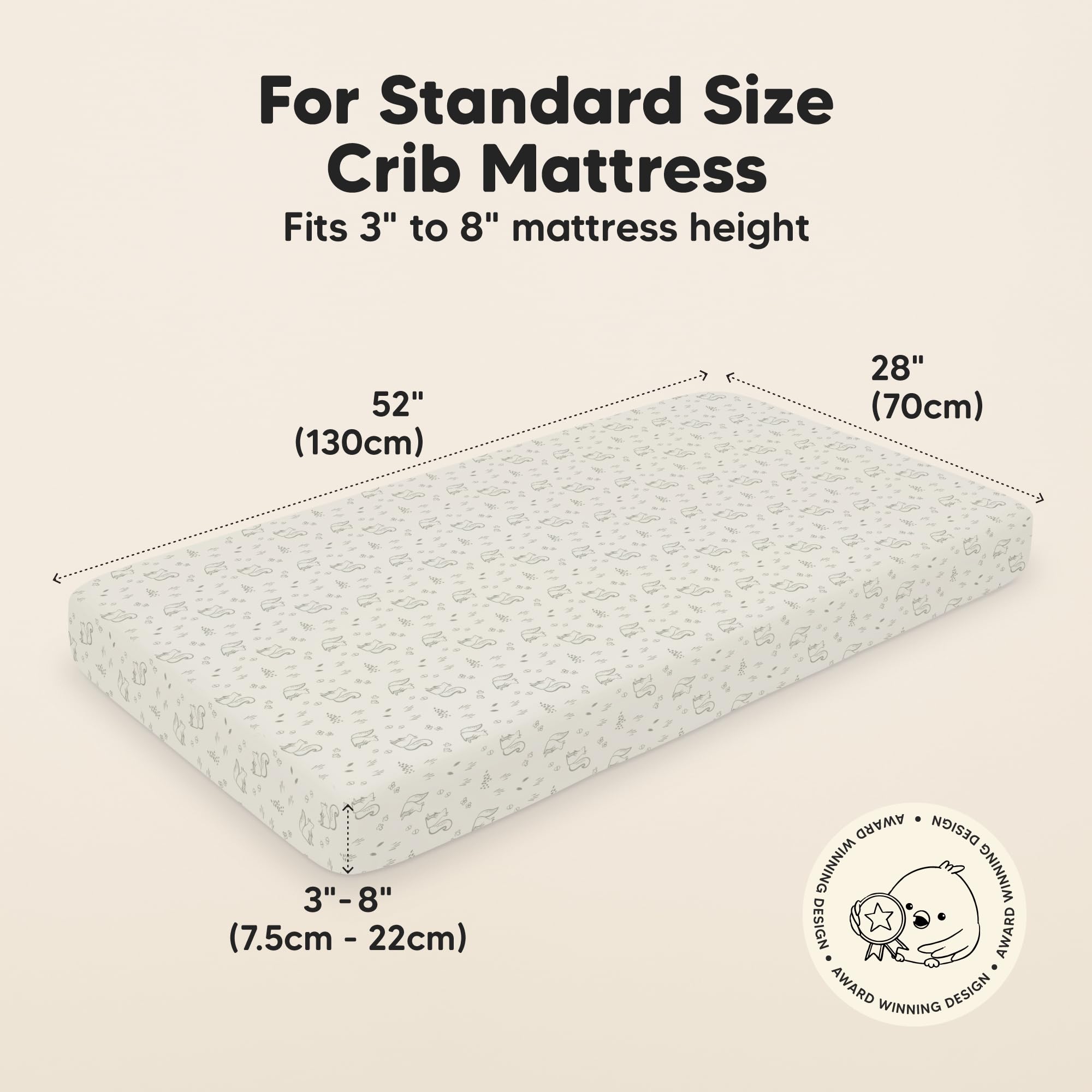 KeaBabies bamboo viscose softness shown as breathable baby bedding for nap time.