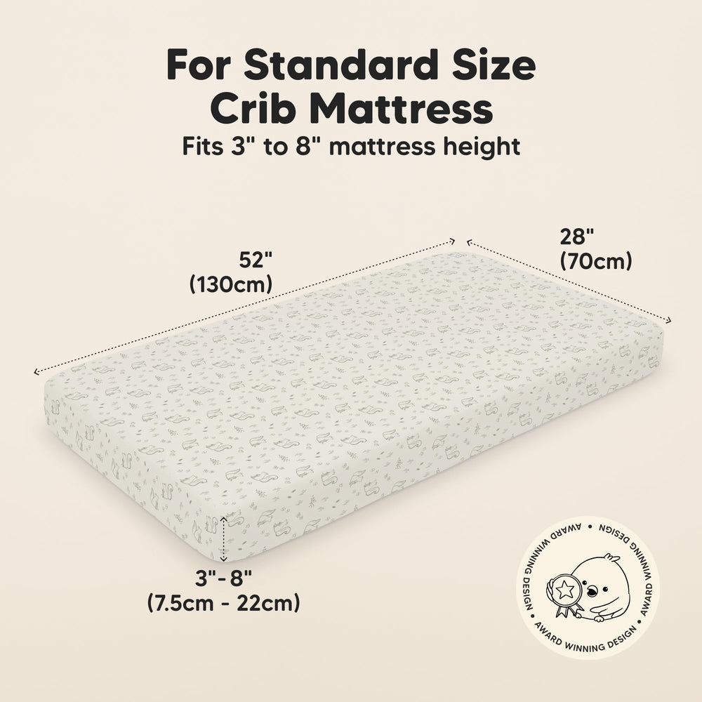 KeaBabies bamboo viscose softness shown as breathable baby bedding for nap time.