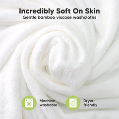 KeaBabies bamboo viscose washcloth close-up shows plush texture for bath time.