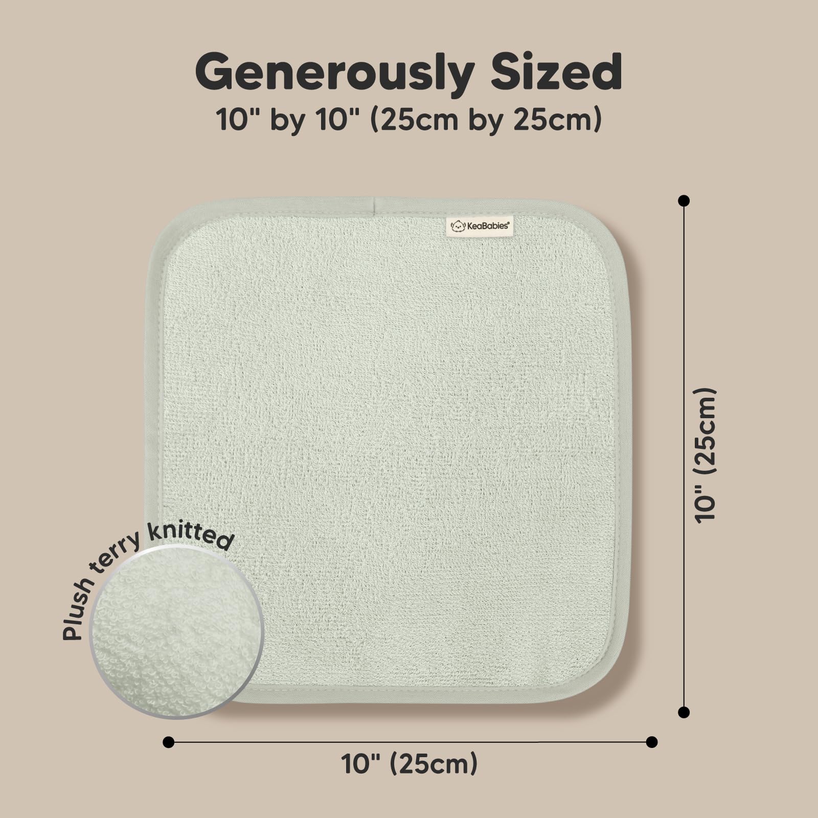 KeaBabies bamboo washcloths designed for sensitive skin.