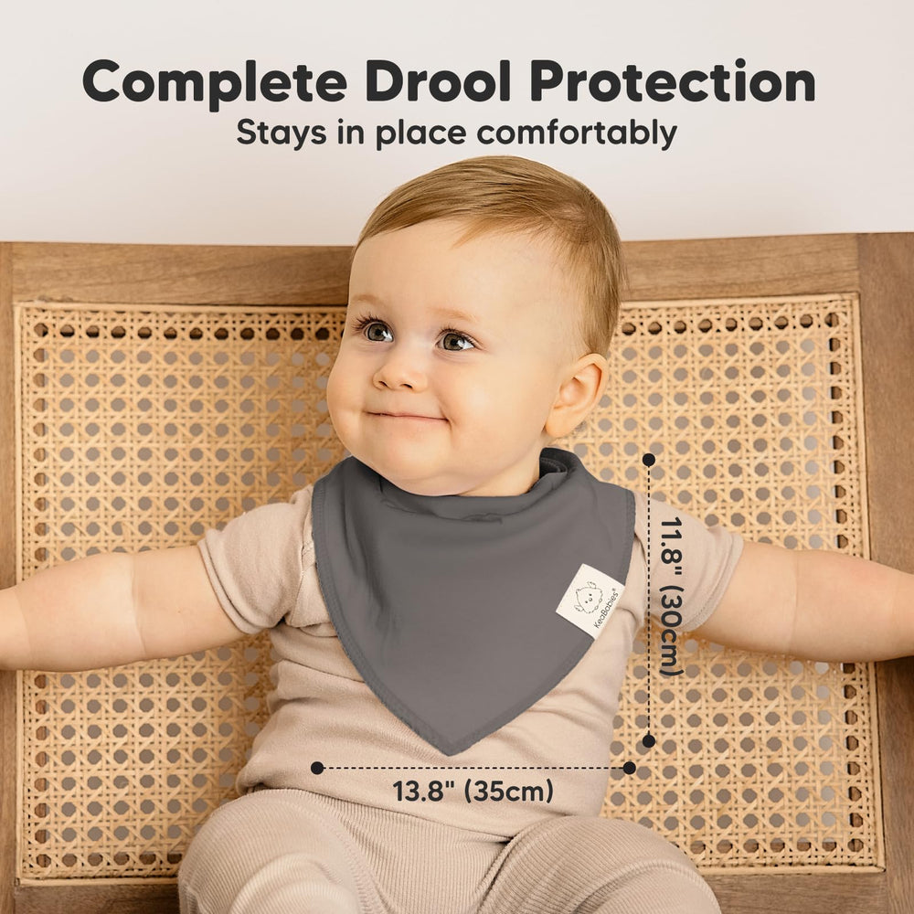 KeaBabies bib with 3-stage snaps for easy growth adjustments