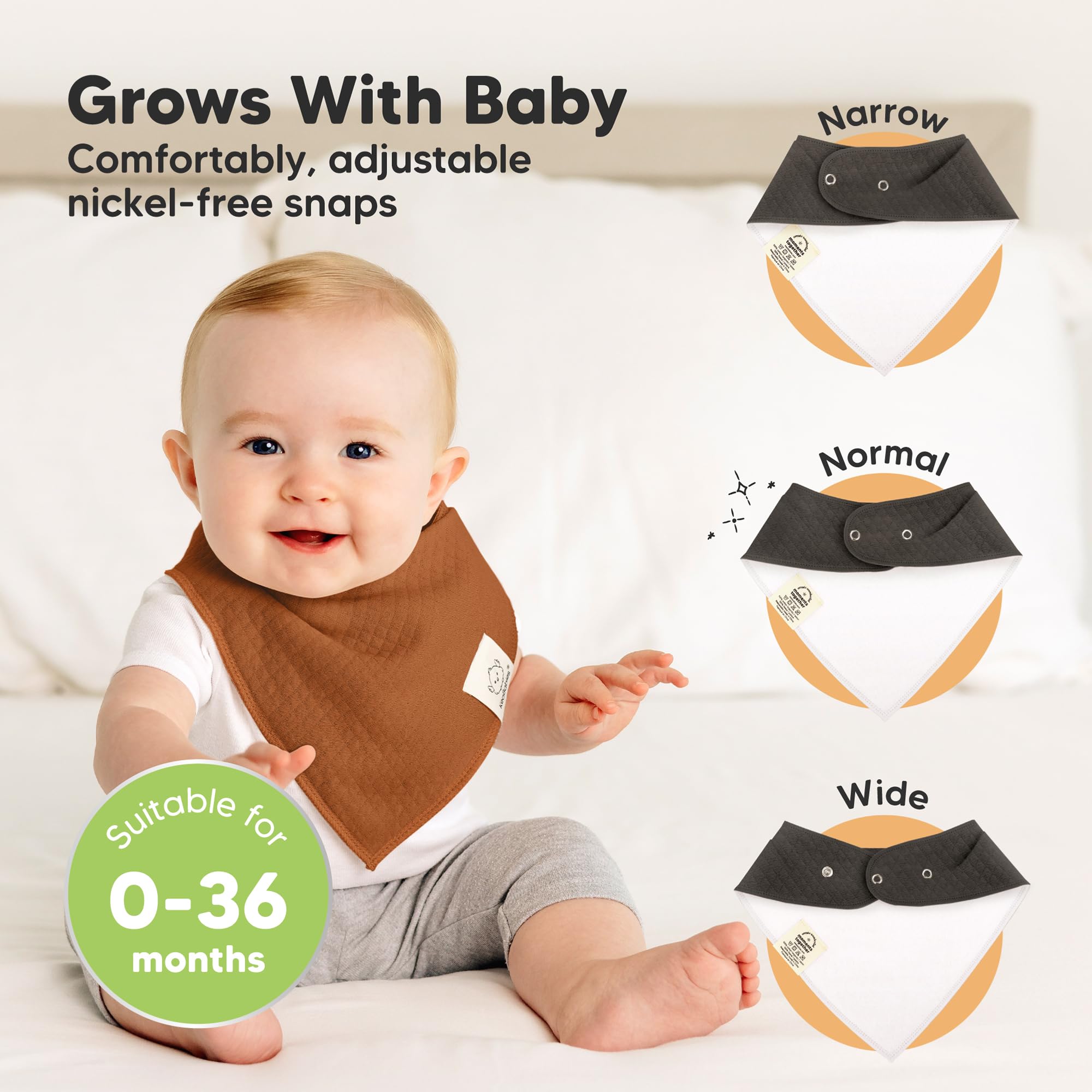 KeaBabies bandana bib absorbent dual-layer fabric boosts cleanliness during meals and drool