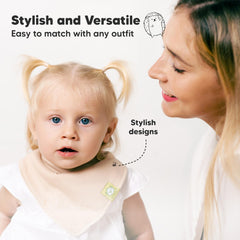 KeaBabies soft polyester fleece backing visible in bandana bib back