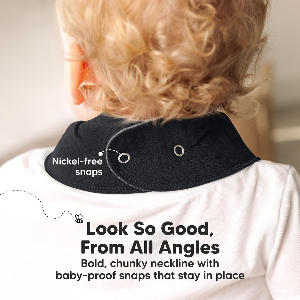 KeaBabies bandana bib adjustable snaps highlights customizable fit from newborn to 36 months