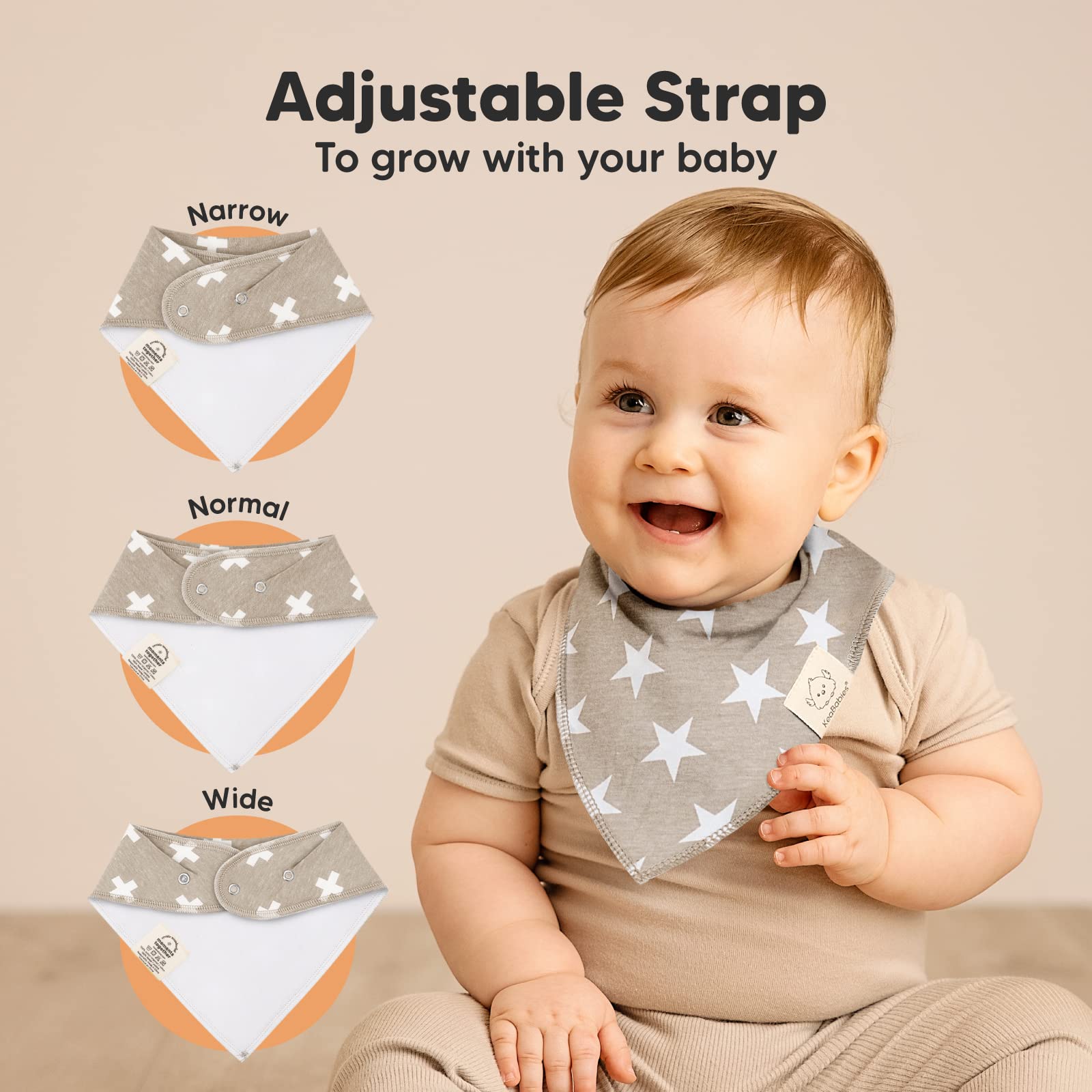 KeaBabies 8-pack dual-layer absorbency demonstrates reliable spit-up shield for drool