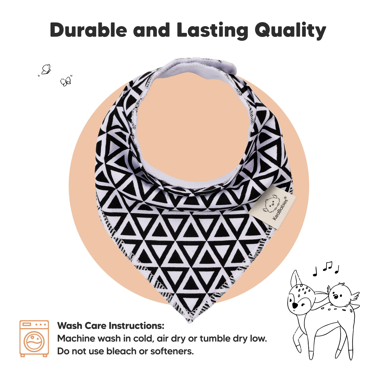 KeaBabies bandana bibs lightweight, absorbent design for all-day wear