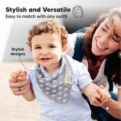 KeaBabies bandana bibs overlock stitching detail demonstrates durable construction