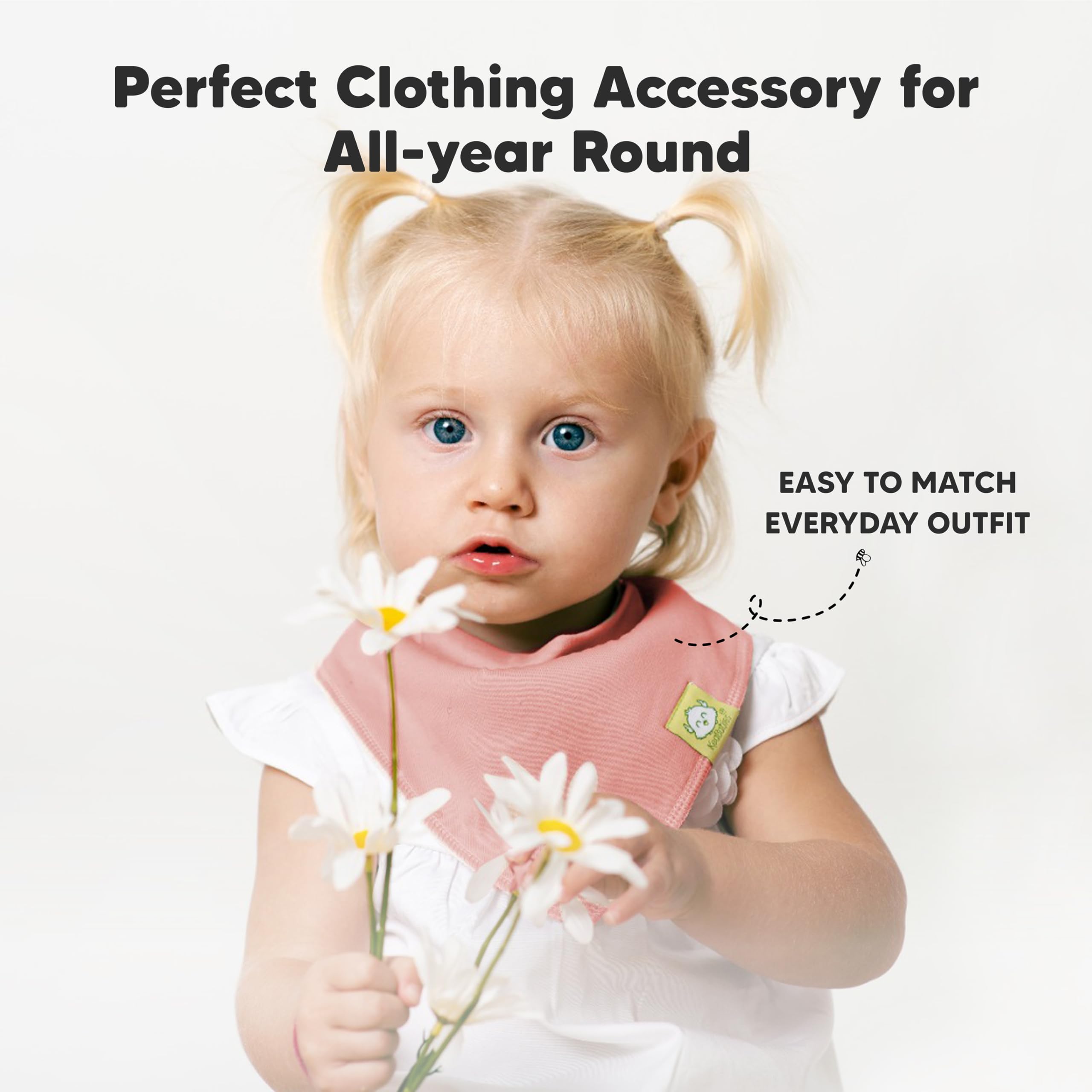 KeaBabies stacked pastel bibs showing color variety and everyday style