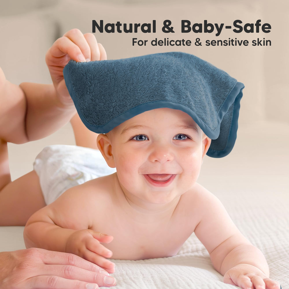 KeaBabies bath-time use cloth shown in a calm baby skincare routine