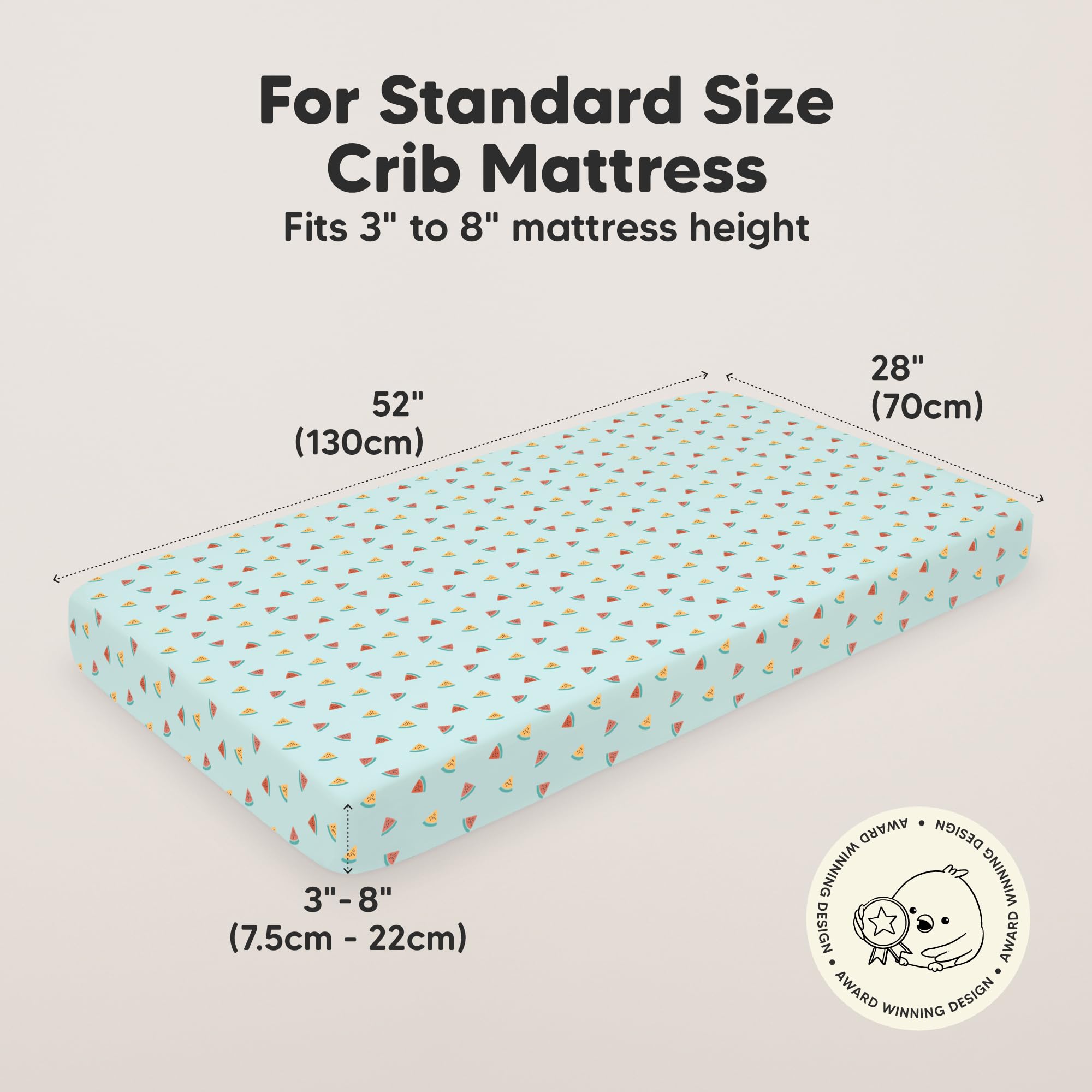 KeaBabies Beach Day crib sheet on mattress highlights breathable jersey for daytime sleep