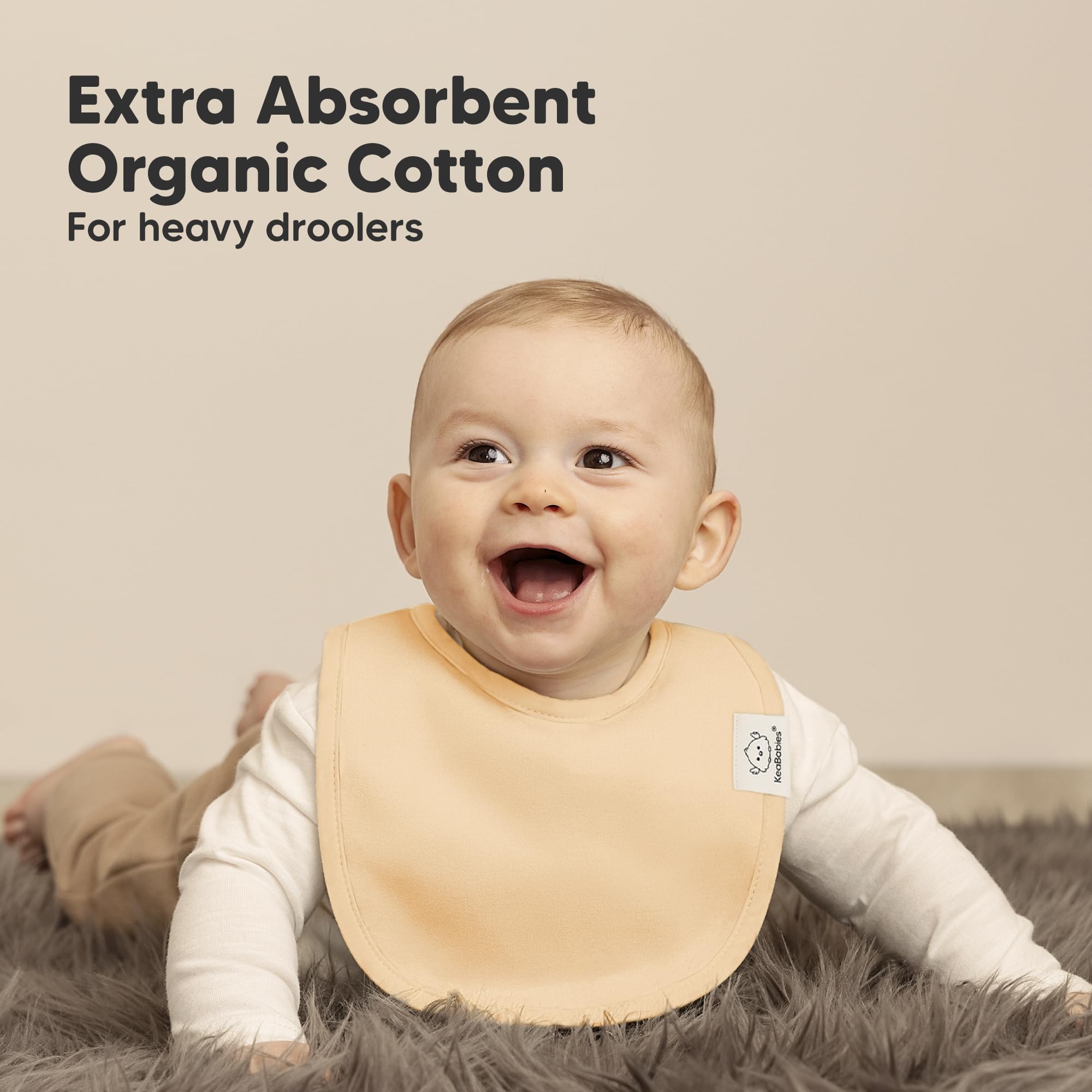 KeaBabies soft organic cotton bib gentle on sensitive skin.