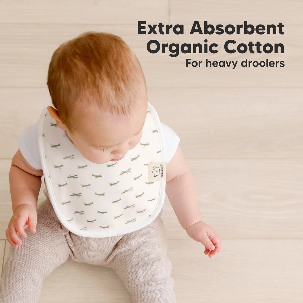 KeaBabies bibs with nickel-free snaps and soft seams for comfy wear.