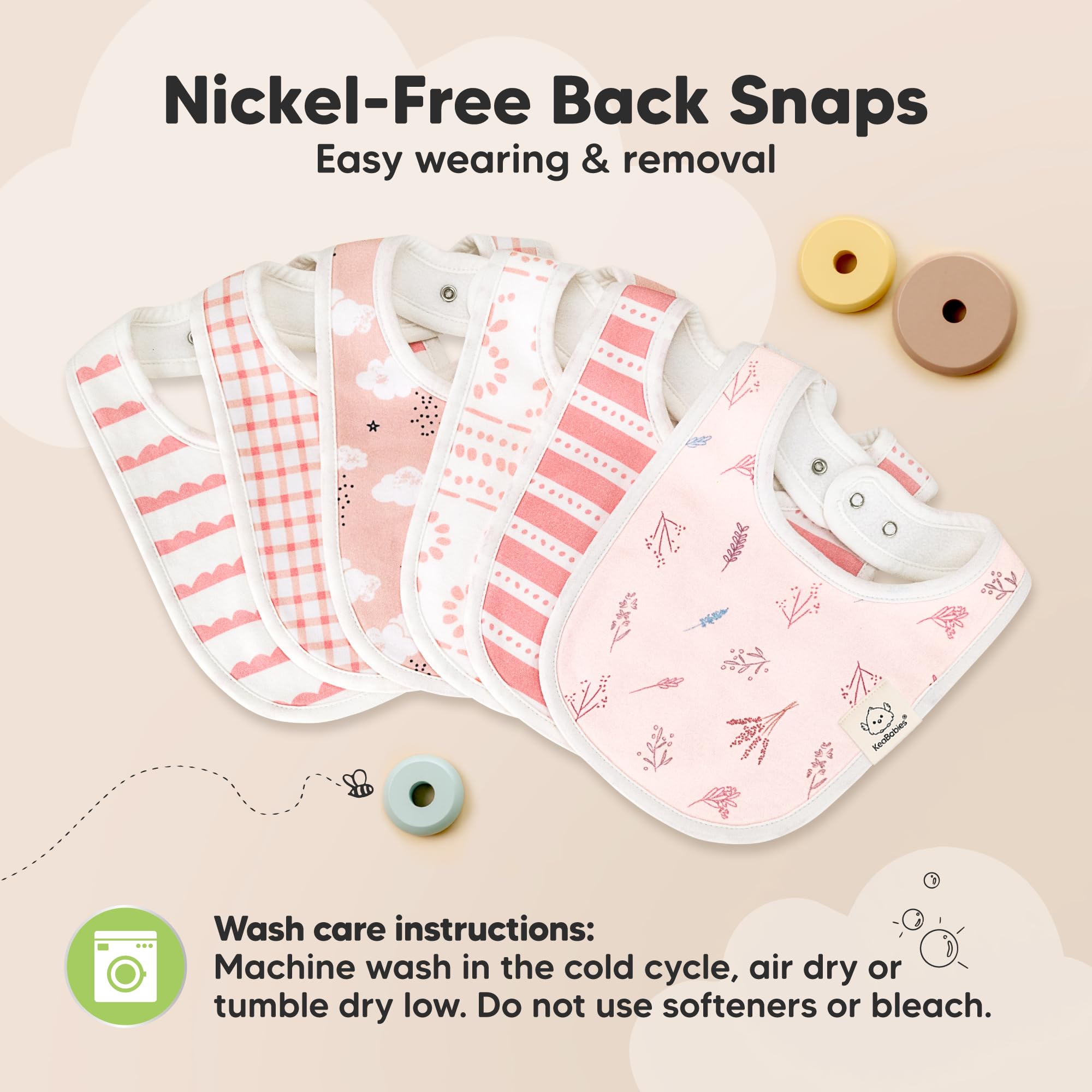 KeaBabies bibs handle spills and drool for easier cleanup and outfit protection