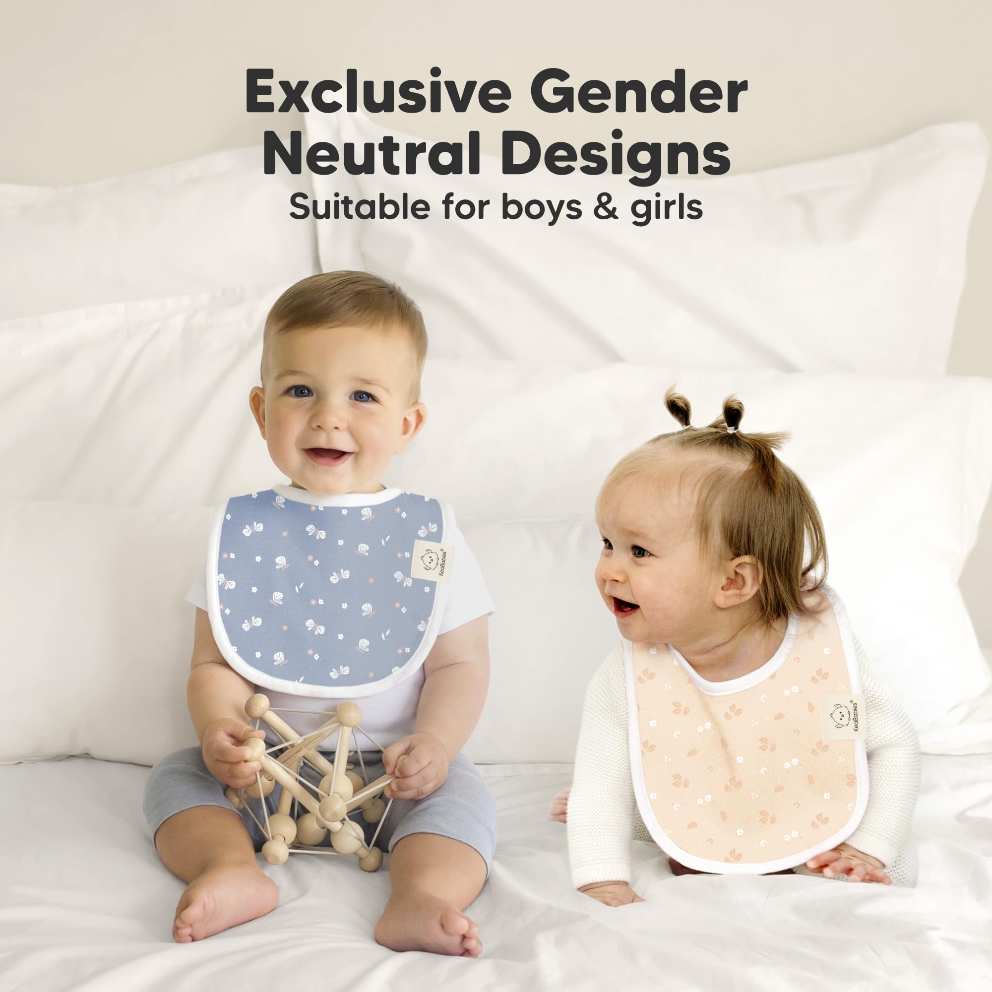 KeaBabies bibs full coverage design catches drool and spills effectively.
