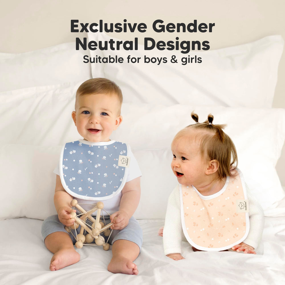KeaBabies bibs full coverage design catches drool and spills effectively.
