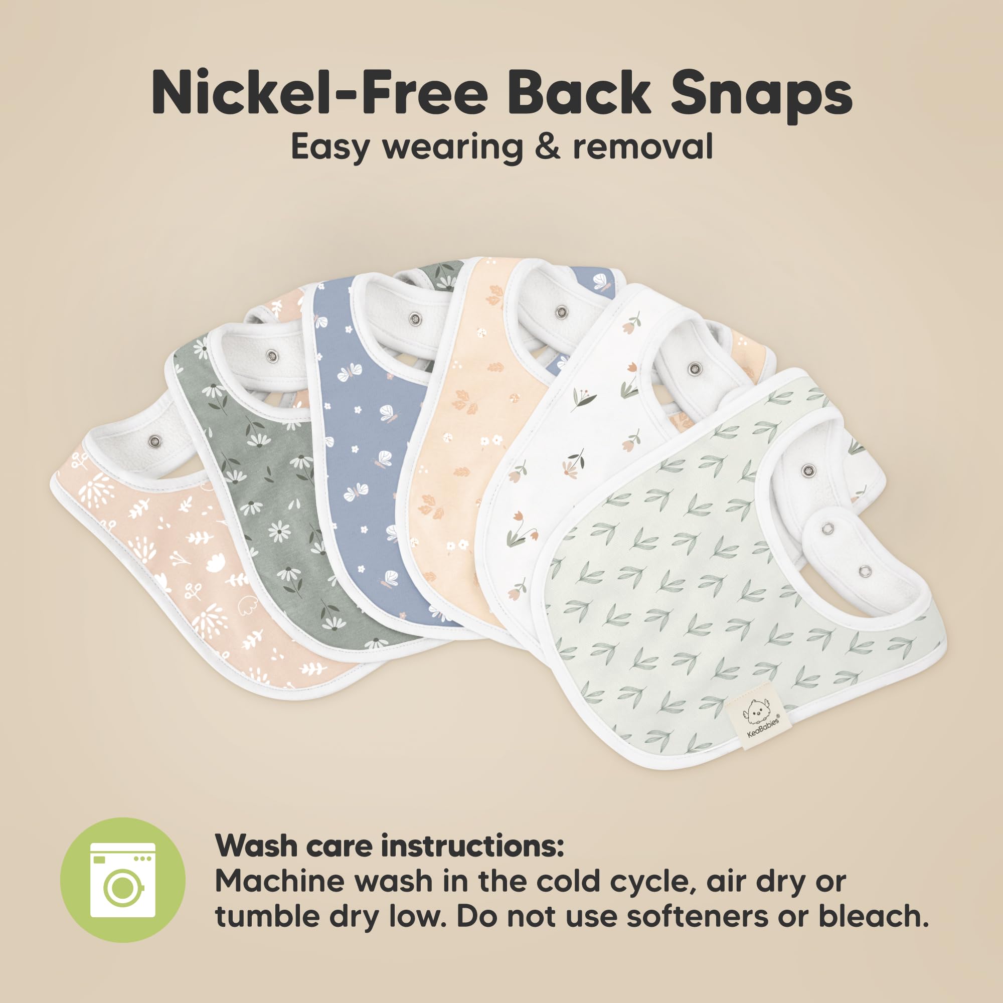 KeaBabies bibs on the go doubles as a handy handkerchief for quick cleanups.