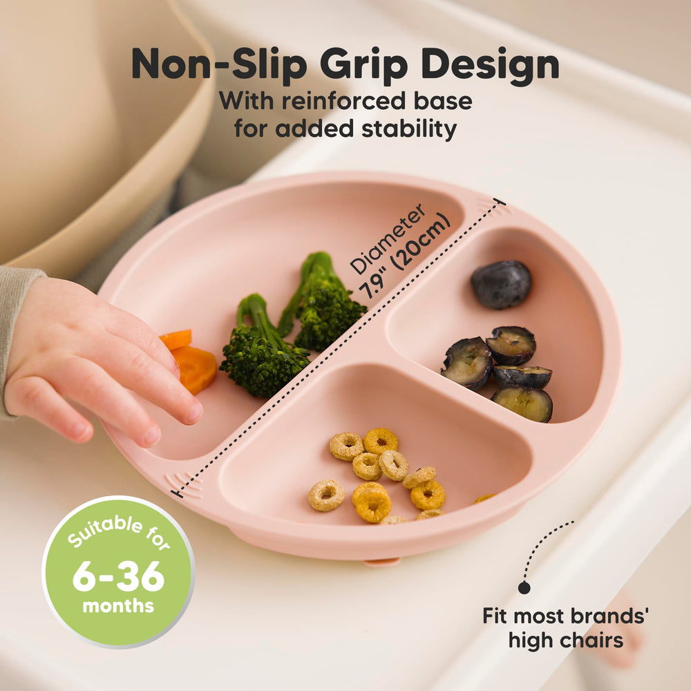KeaBabies 100% food-grade BPA-free silicone plate highlights safety and durability