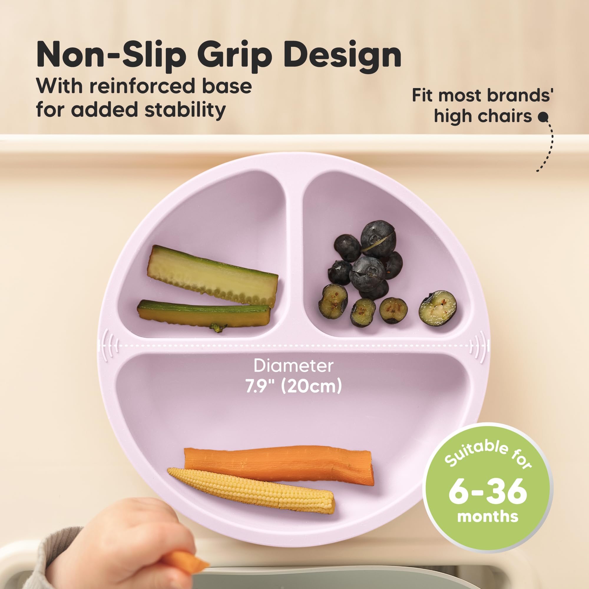 KeaBabies BPA-free silicone plate is safe for microwave, freezer, and dishwasher use.