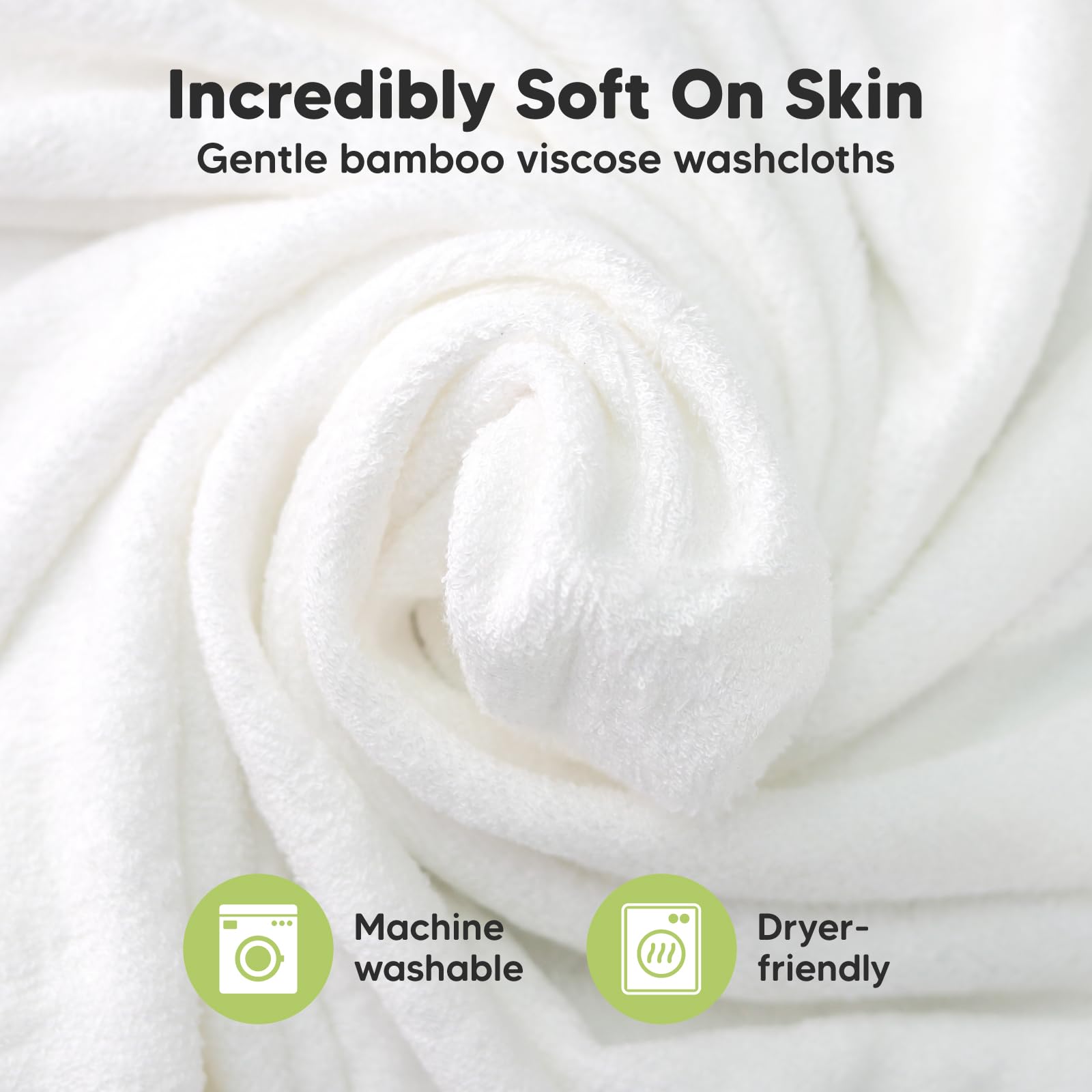 KeaBabies Bravo Blue washcloths deliver high absorbency for quick drying.