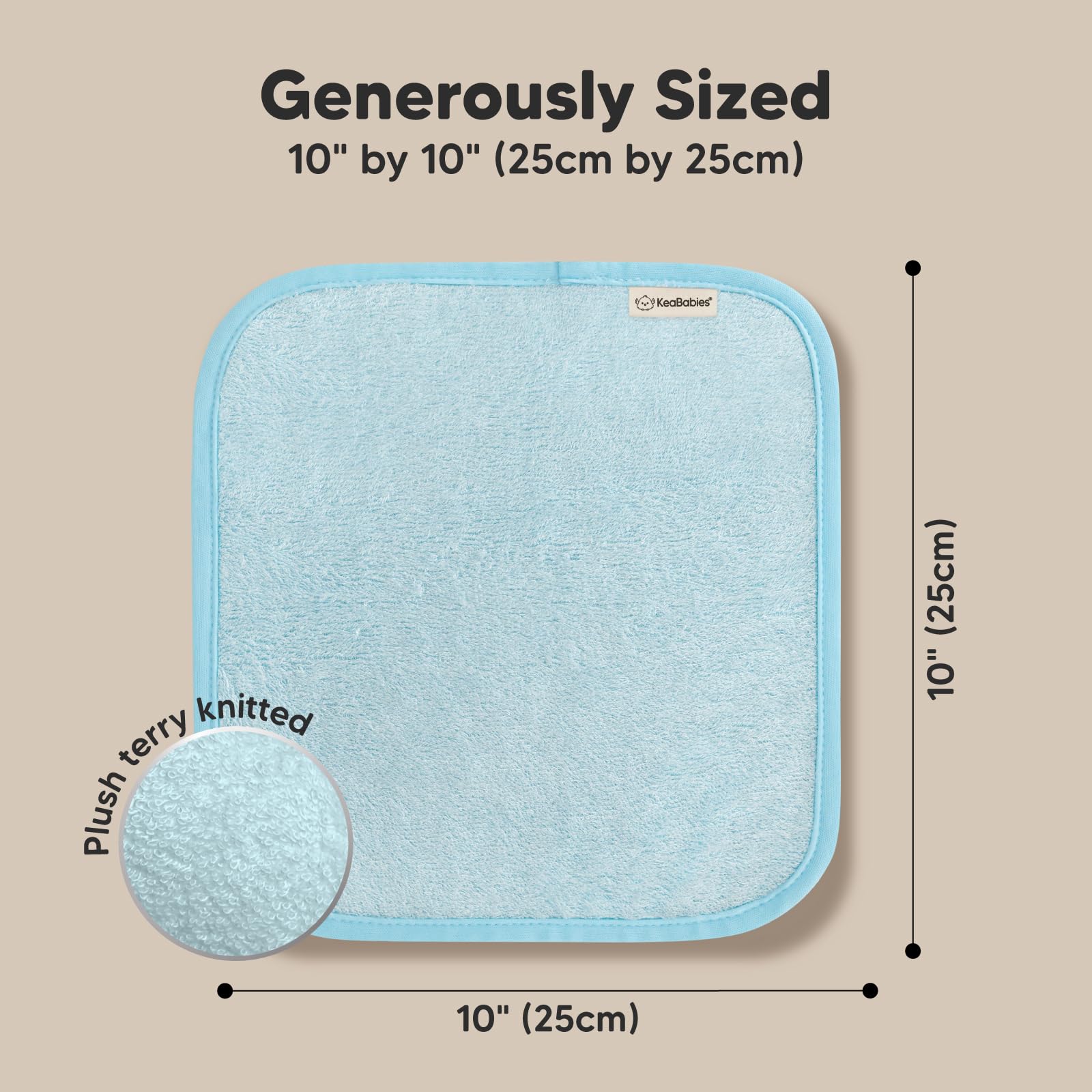 KeaBabies Bravo Blue cloths exfoliate softly for clean, refreshed baby skin.