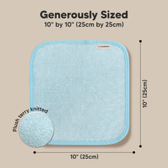 KeaBabies Bravo Blue cloths exfoliate softly for clean, refreshed baby skin.