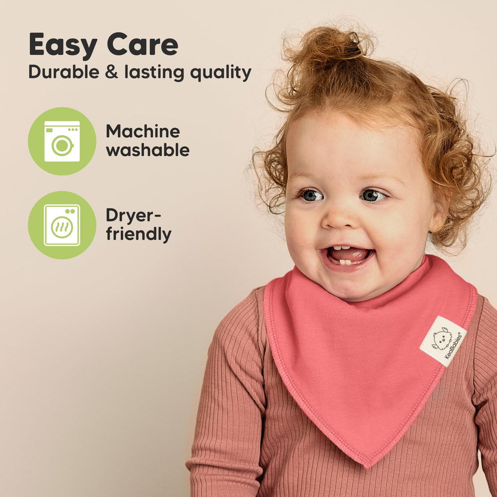 KeaBabies breathable cotton keeps baby comfortable during drool and teething.