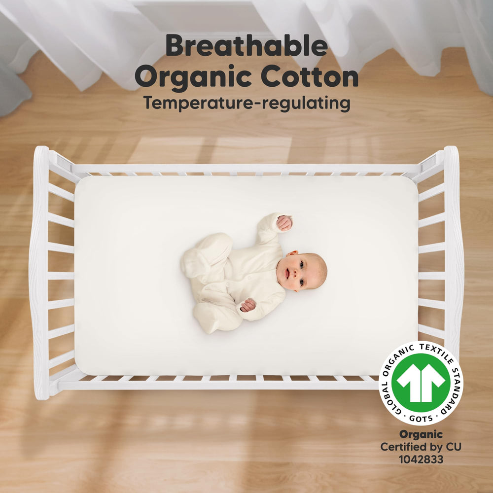 KeaBabies breathable jersey cotton close-up highlights softness for baby naps.