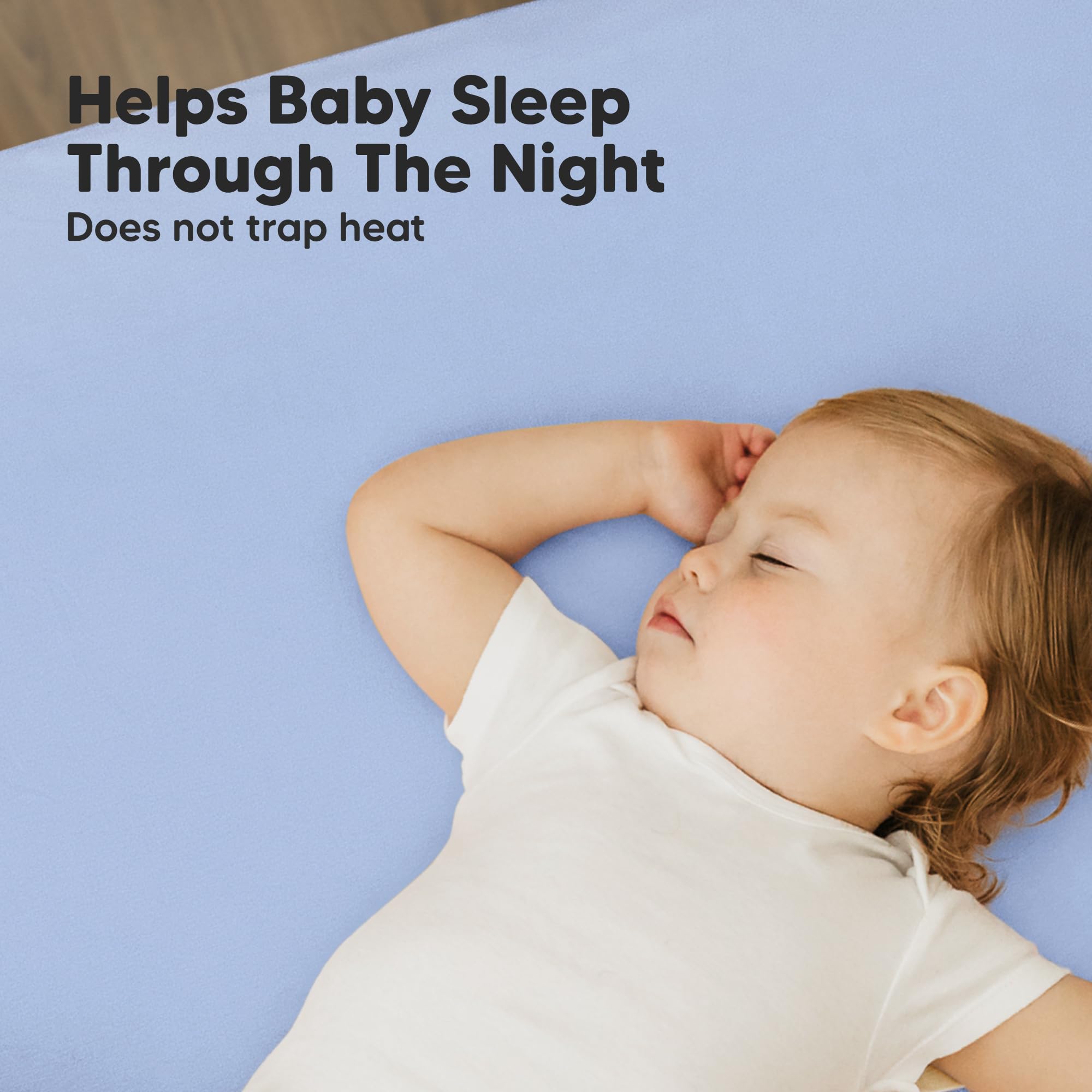 KeaBabies blue flax mini crib sheets offer durable, machine washable fabric.