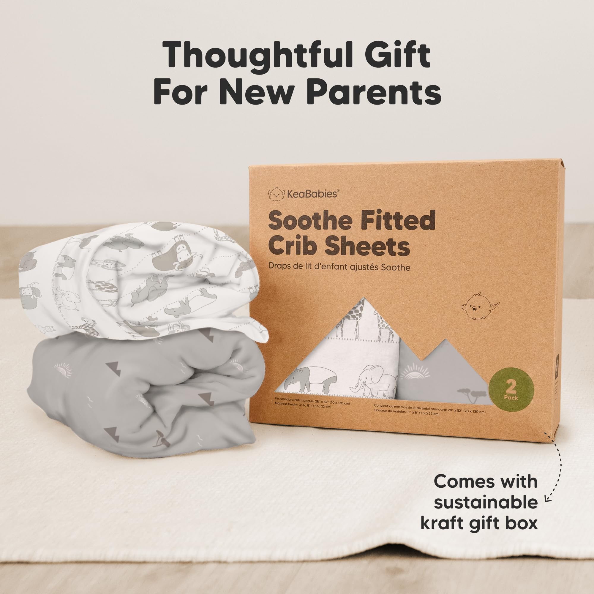 KeaBabies breathable organic cotton sheet provides skin-friendly comfort for naps and nights.