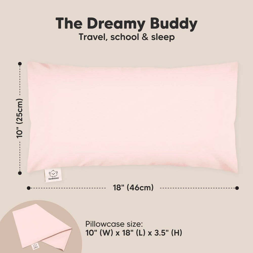 KeaBabies buddy pillow close-up stitching shows durable construction for toddlers