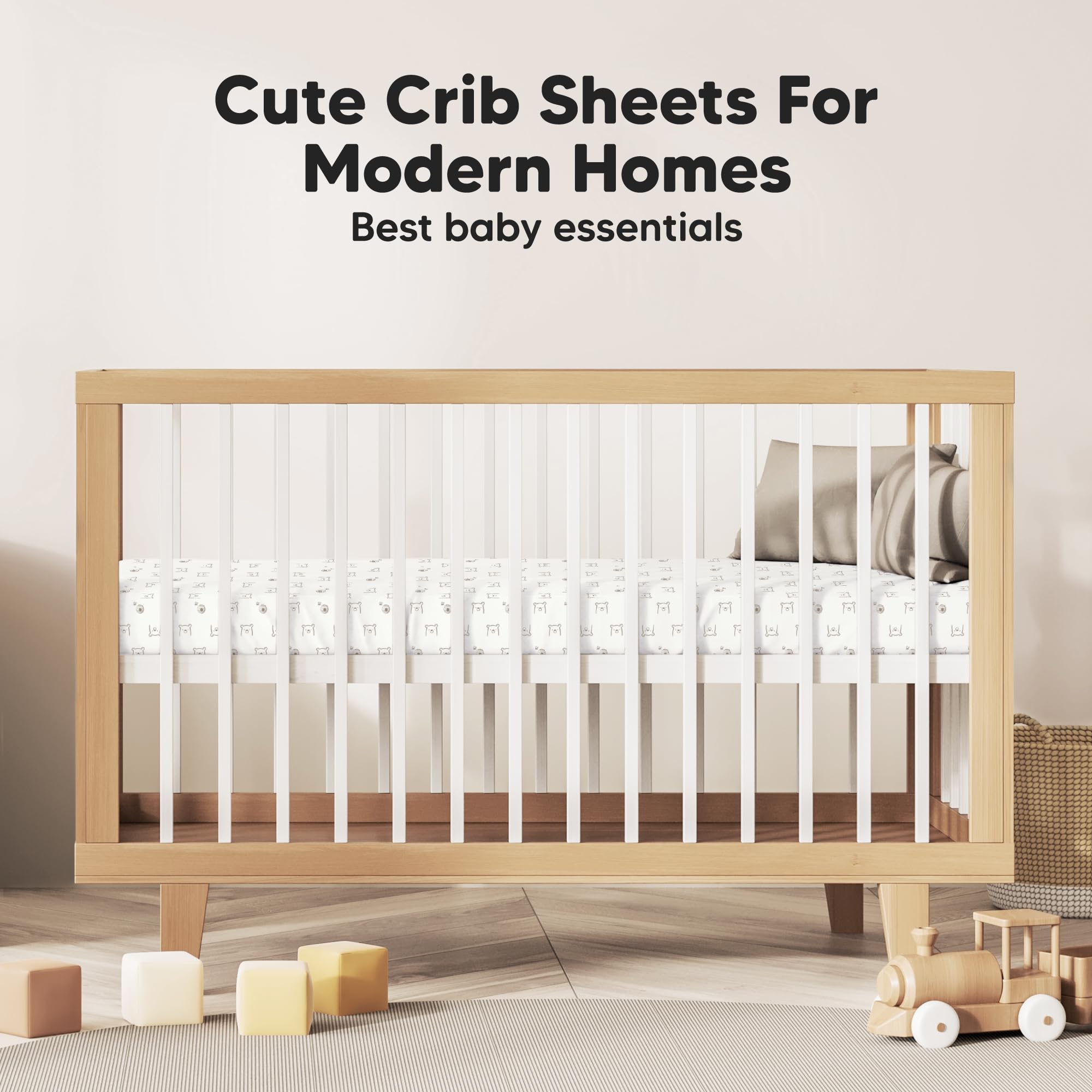 KeaBabies Bumble Bear design suits unisex nursery spaces.