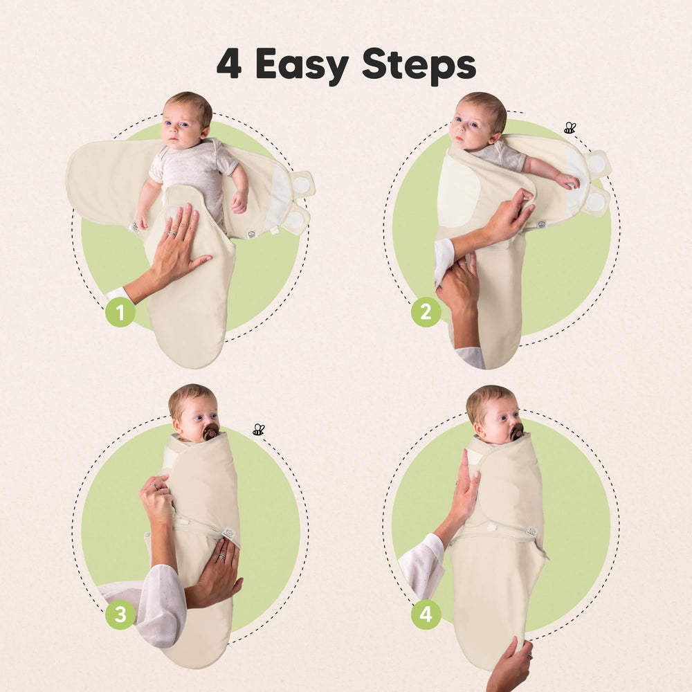 KeaBabies Bumble Bear swaddle easy diaper-change feature for night-time quick changes