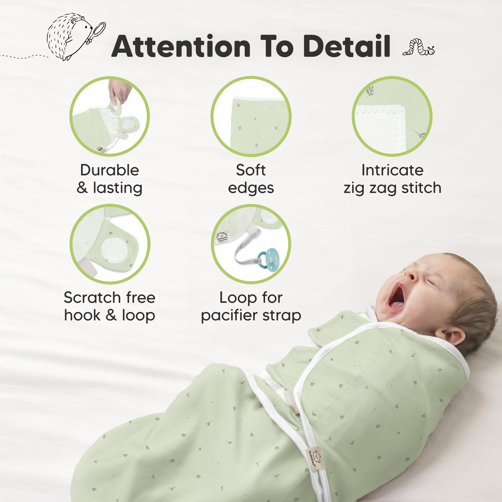 KeaBabies bunny-themed swaddle in crib shows cozy nursery style.