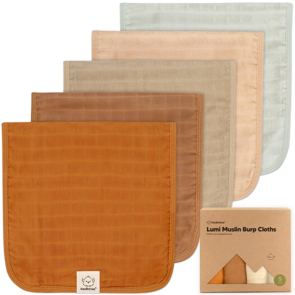KeaBabies burp cloth close-up, LumiSoft fibers provide ultra-soft comfort for delicate baby skin.
